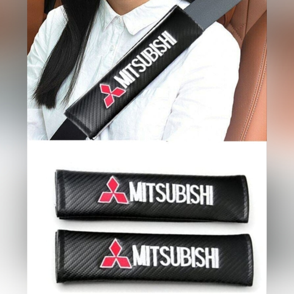 Carbon Fiber MITSUBISHI seat Belt pads